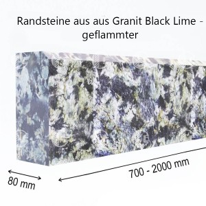 Randsteine ​​aus Granit Black Lime - geflammt