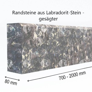 Randsteine aus Labradorit - gesägter