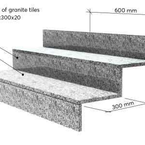 Polished and heat-treated stair tiles