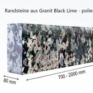 Randsteine ​​aus poliertem Granit Black Lime