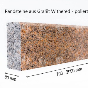 Randsteine aus polierte rotem Granit Withered