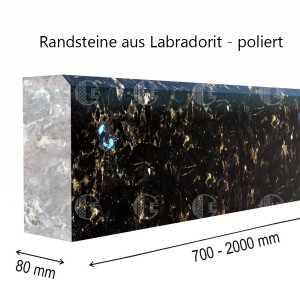 Randsteine aus Labradorit - polierte