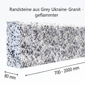 Randsteine aus grauem Granit