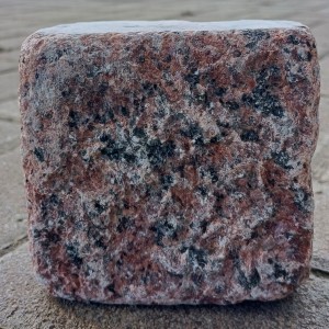 tumbled paving stones of red granite