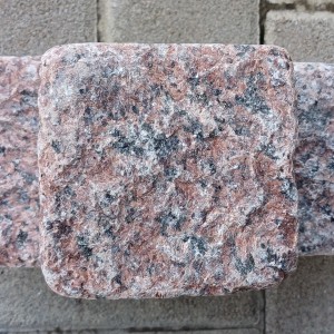 tumbled paving stones of red granite