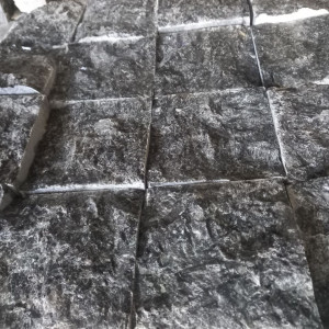 Black natural stone paving stones