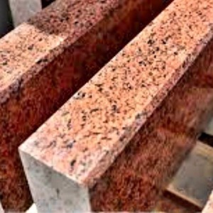 Curbs from red granite