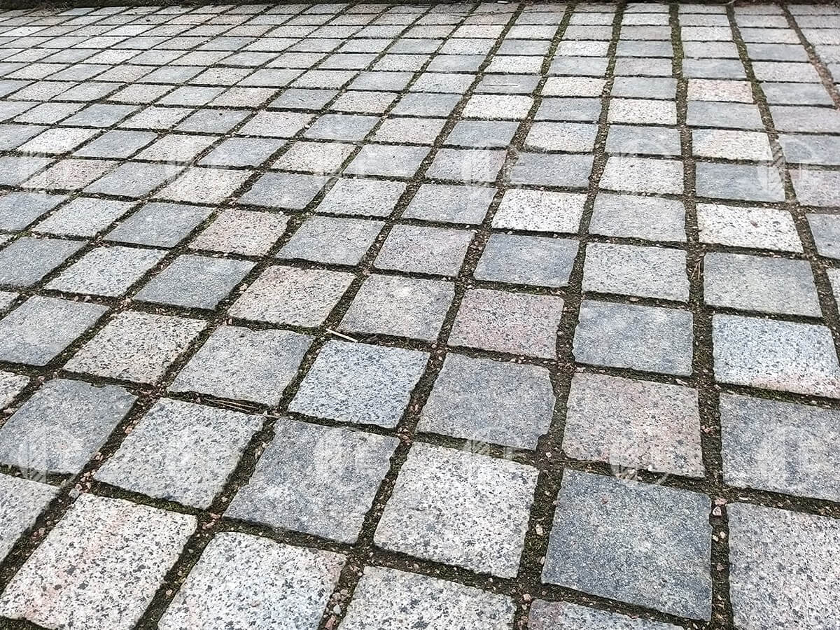 French paving stone from brown granite