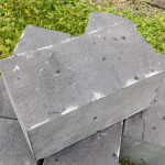 texture and colour of black Basalt stone paving stones