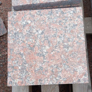 Flamed red granite tiles