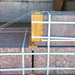 Red granite tile 600x300x30 flamed