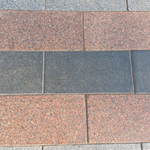 Flamed red granite and black stone tiles Gabro