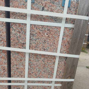 Flamed red granite tiles