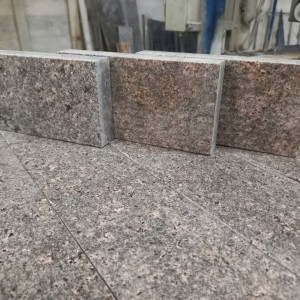 Granite paving stone from brown granite Star of Ukraine, 20x10x3