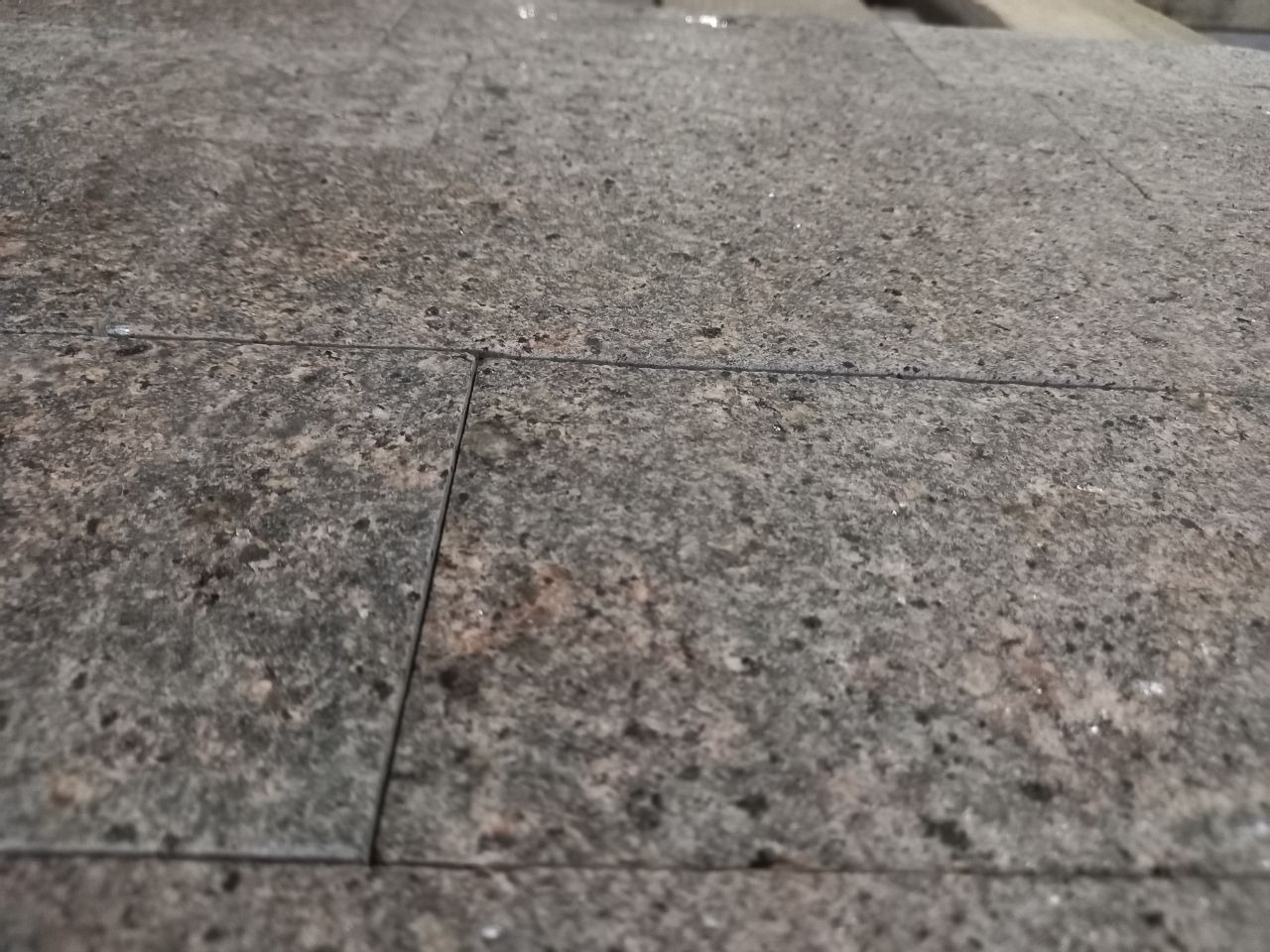 Colour and texture of paving stone from granite Star of Ukraine