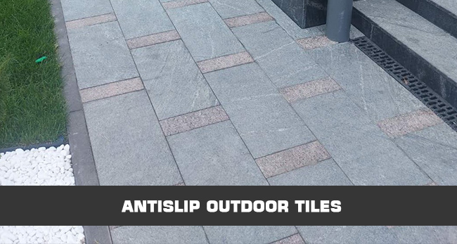 Anti-slip tiles for outdoor use