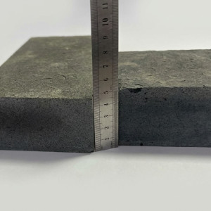 Sawn paving stones made of black basalt stone