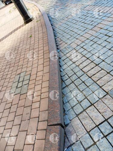 Red granite curb - polished